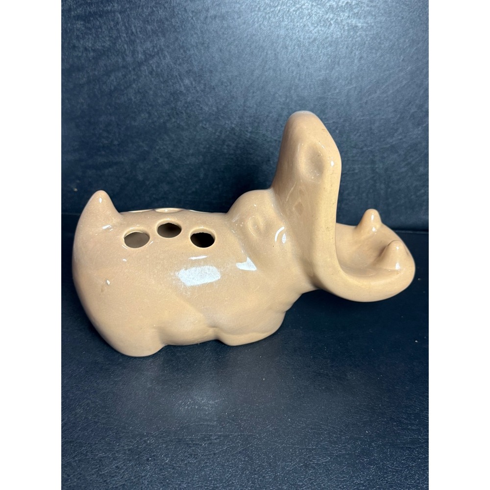 Vintage Ceramic Hippo Toothbrush & Toothpaste Holder 1970s Style